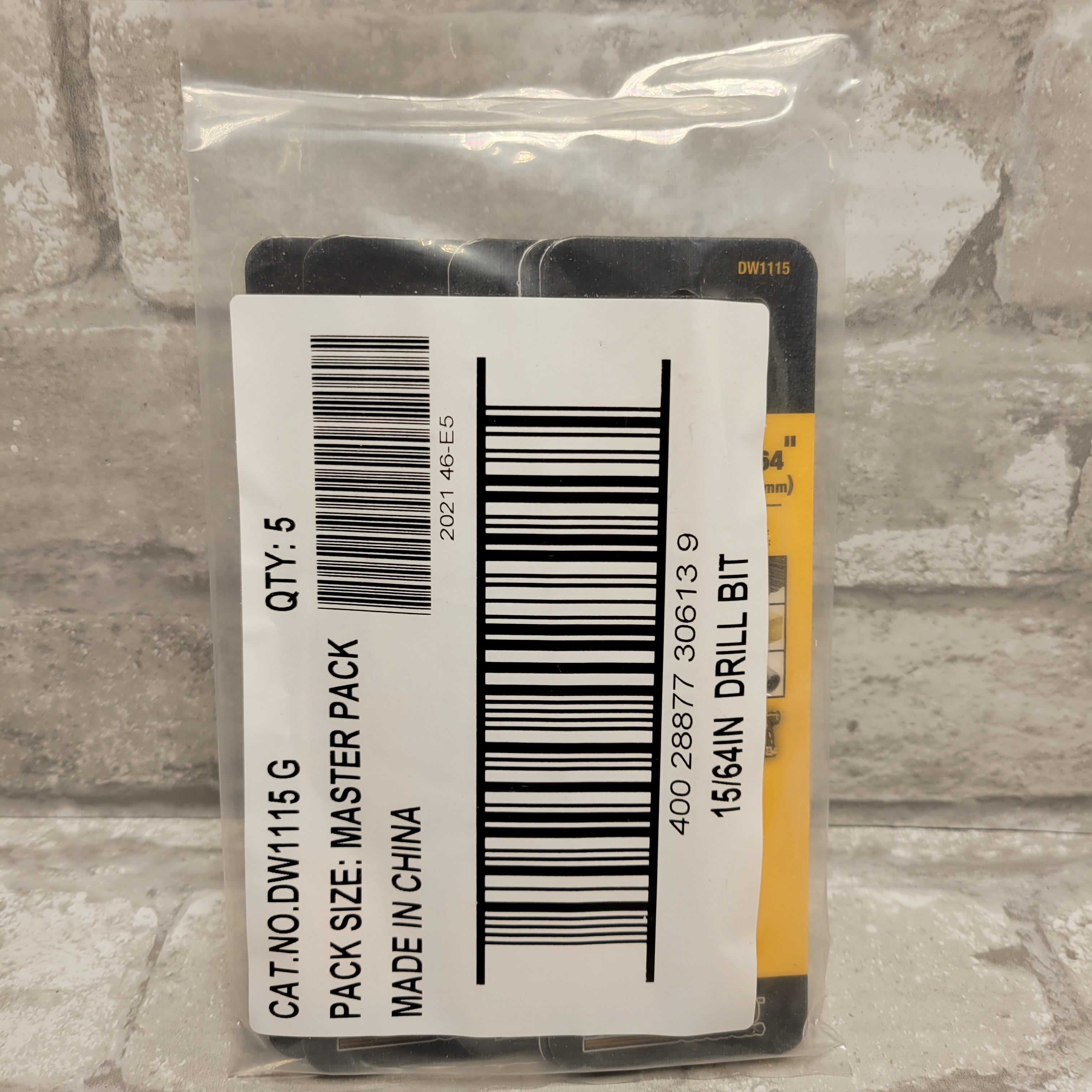 DEWALT 15/64" x 3-15/16" Black & Gold Coated Twist Drill Bit, 5-Pack (7937453097198)